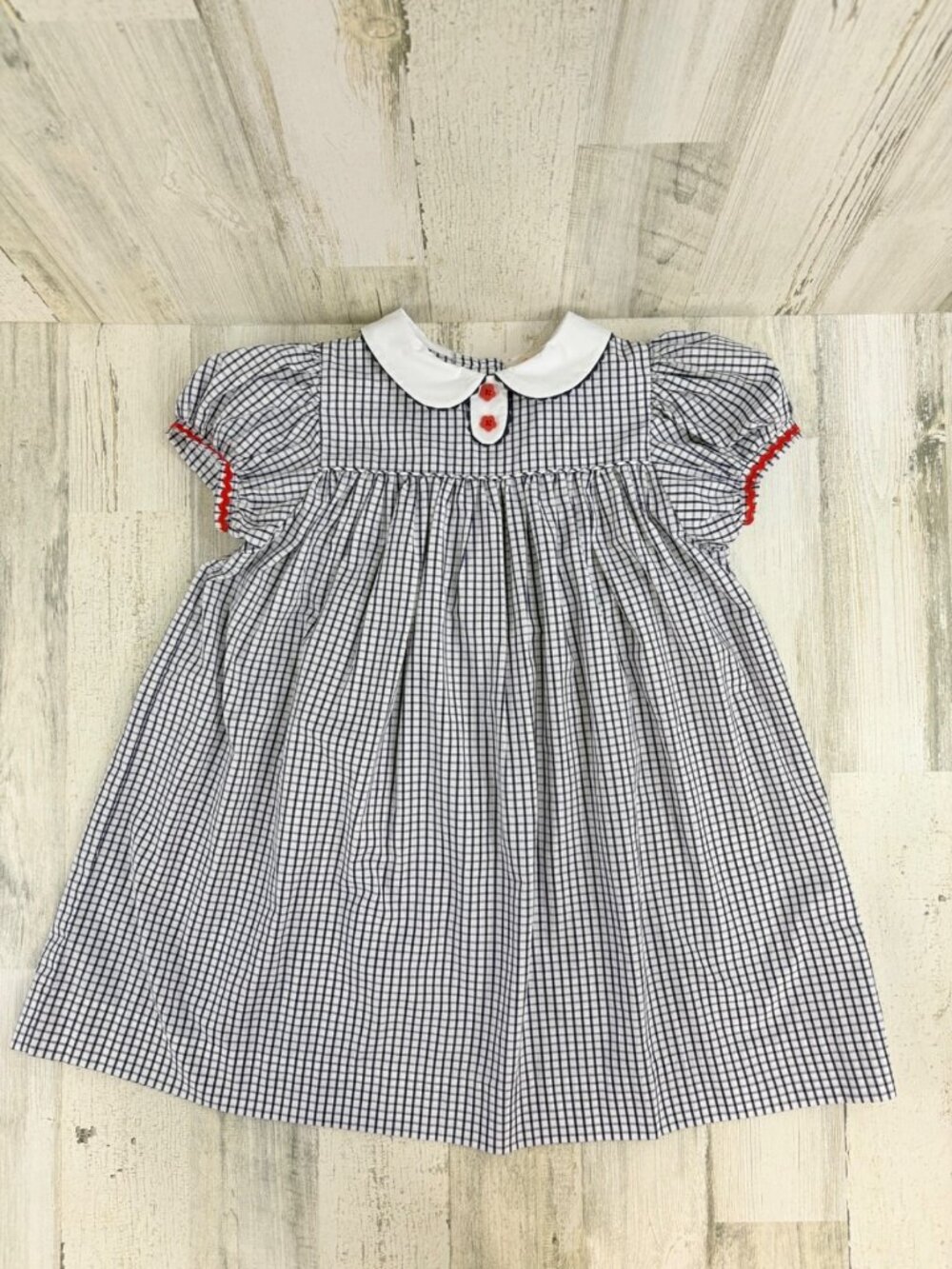 The Beaufort Bonnet Company Sz 8 Mary Dal Dress Navy Windowpane Plaid